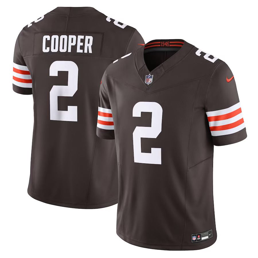 Men Cleveland Browns 2 Amari Cooper Nike Brown Vapor F.U.S.E. Limited NFL Jersey